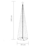 Christmas Cone Tree Cold White 136 LEDs Decoration 70x240 cm