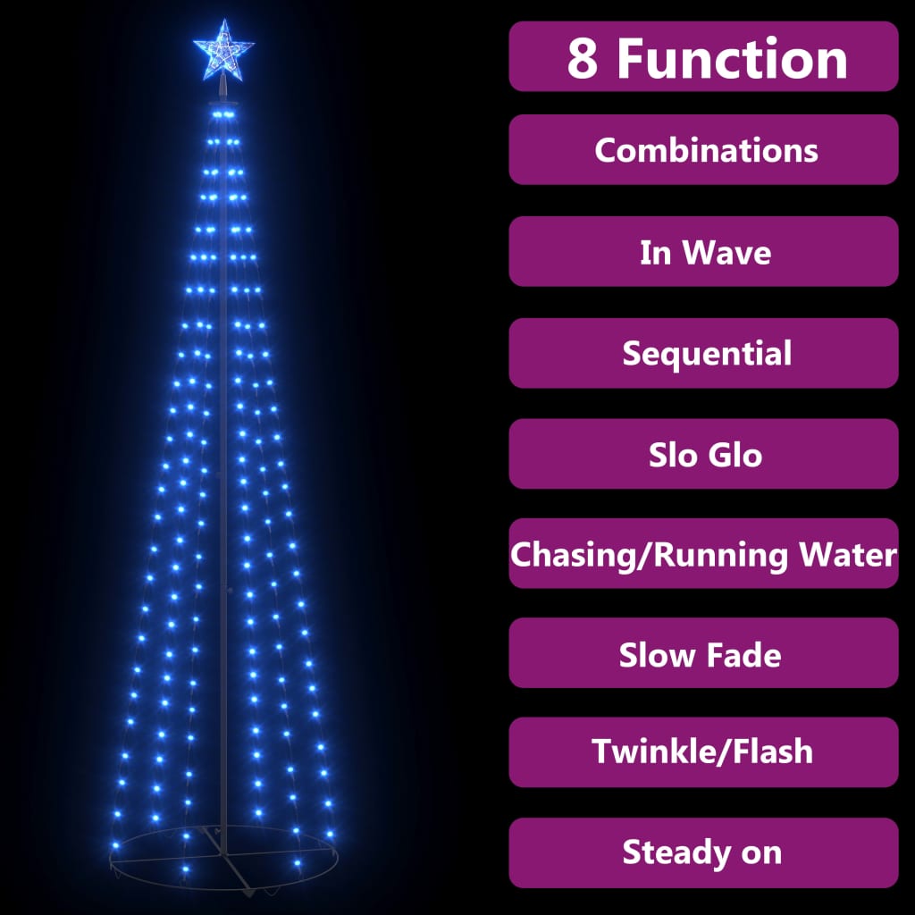 Christmas Cone Tree Blue 136 LEDs Decoration 70x240 cm