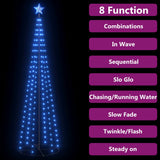 Christmas Cone Tree Blue 136 LEDs Decoration 70x240 cm