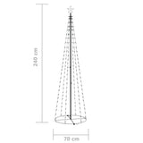 Christmas Cone Tree Blue 136 LEDs Decoration 70x240 cm - Low Angle