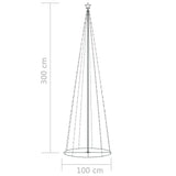 Christmas Cone Tree 330 Warm White LEDs Decoration 100x300 cm