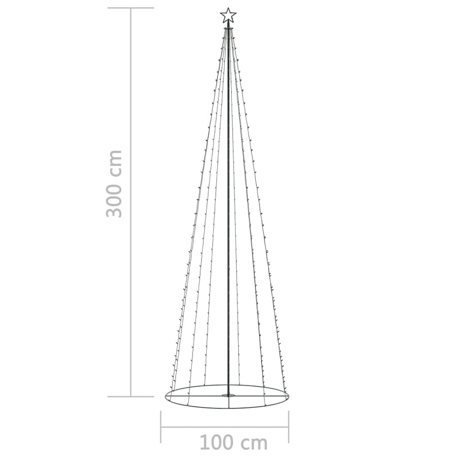 Christmas Cone Tree 330 Warm White LEDs Decoration 100x300 cm