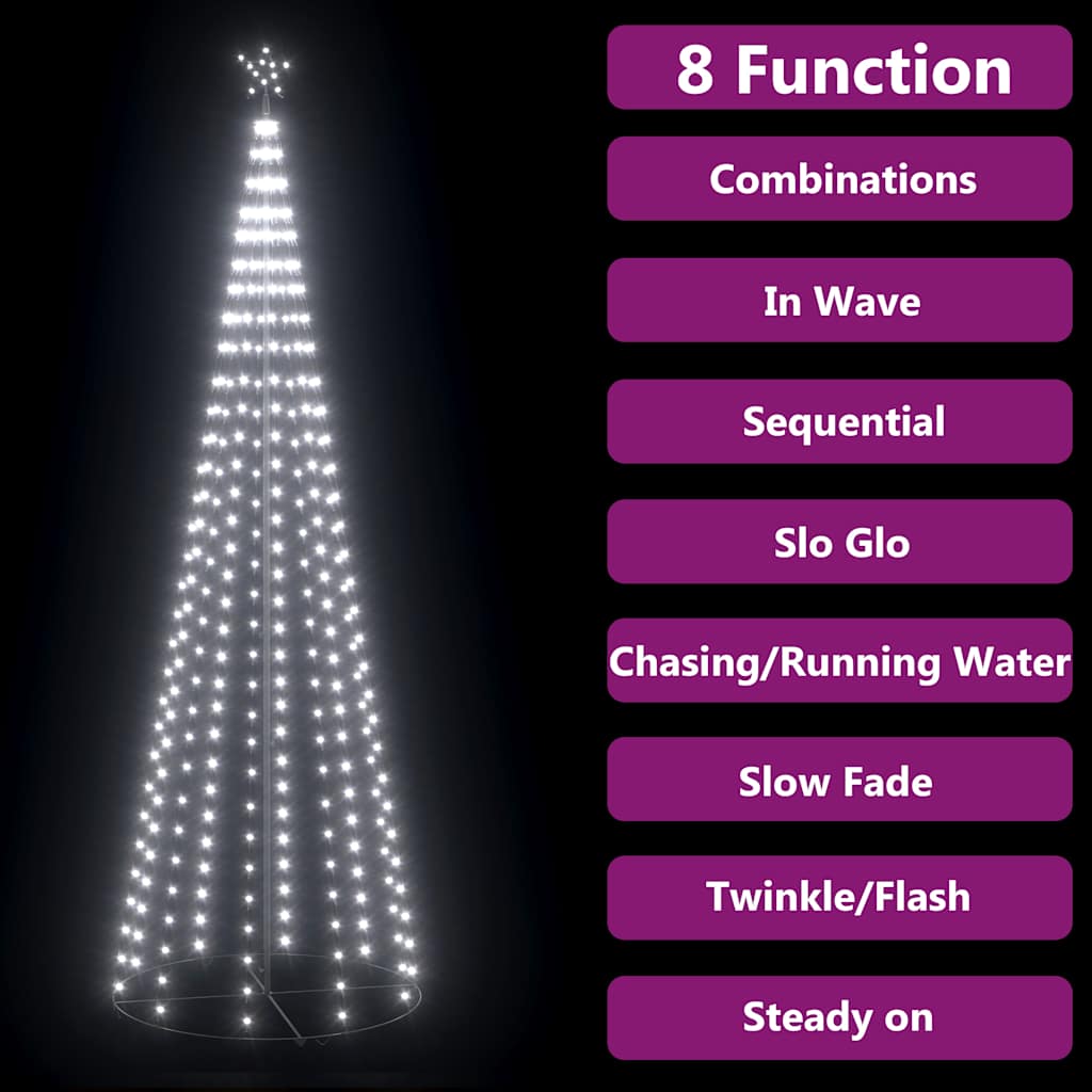 Christmas Cone Tree Cold White 330 LEDs Decoration 100x300 cm