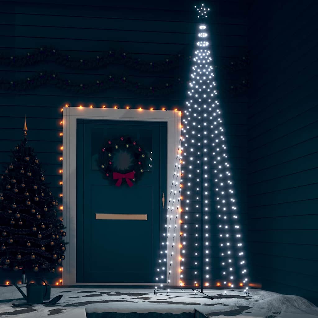 Christmas Cone Tree Cold White 330 LEDs Decoration 100x300 cm