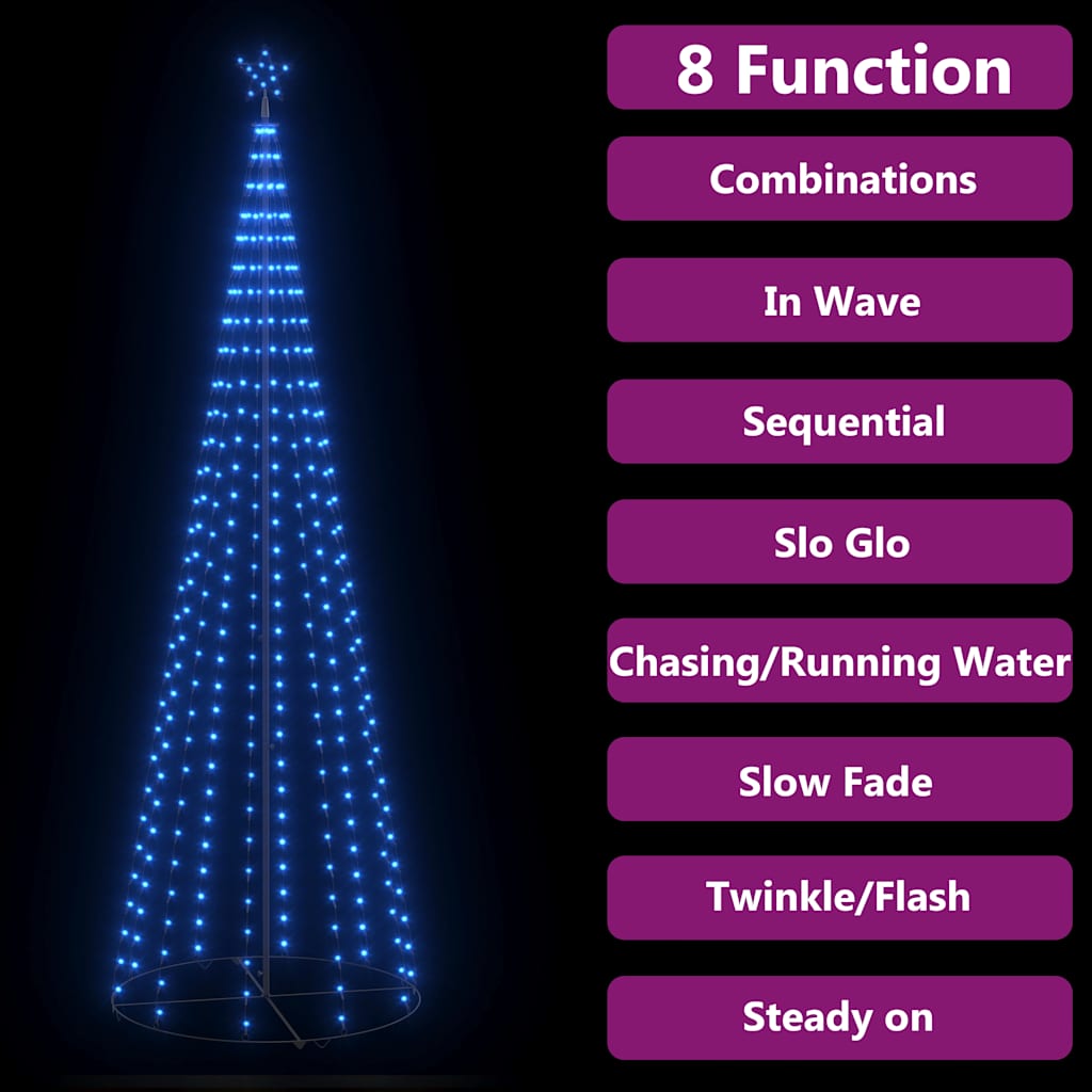 Christmas Cone Tree Blue 330 LEDs Decoration 100x300 cm
