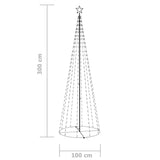 Christmas Cone Tree Blue 330 LEDs Decoration 100x300 cm - Low Angle