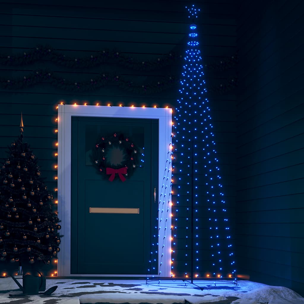 Christmas Cone Tree Blue 330 LEDs Decoration 100x300 cm
