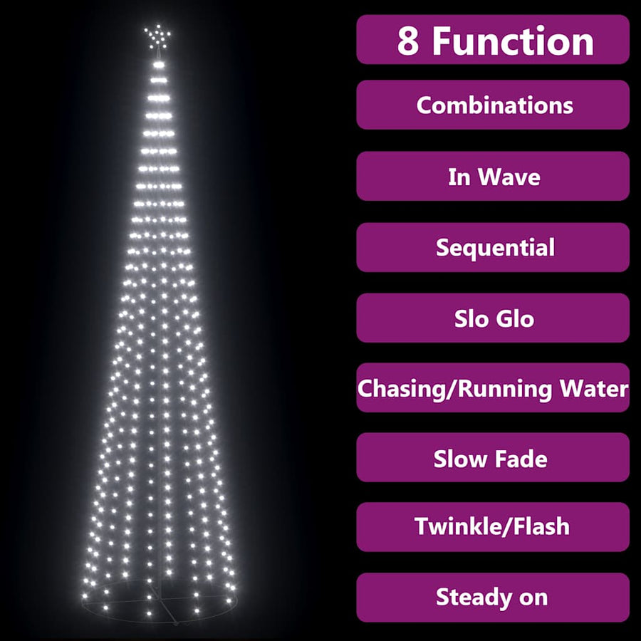 Christmas Cone Tree Cold White 400 LEDs Decoration 100x360 cm