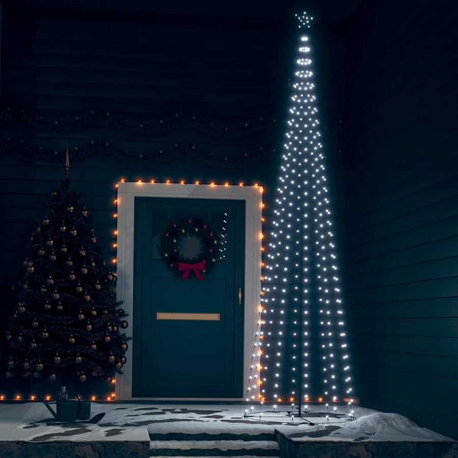Christmas Cone Tree Cold White 400 LEDs Decoration 100x360 cm