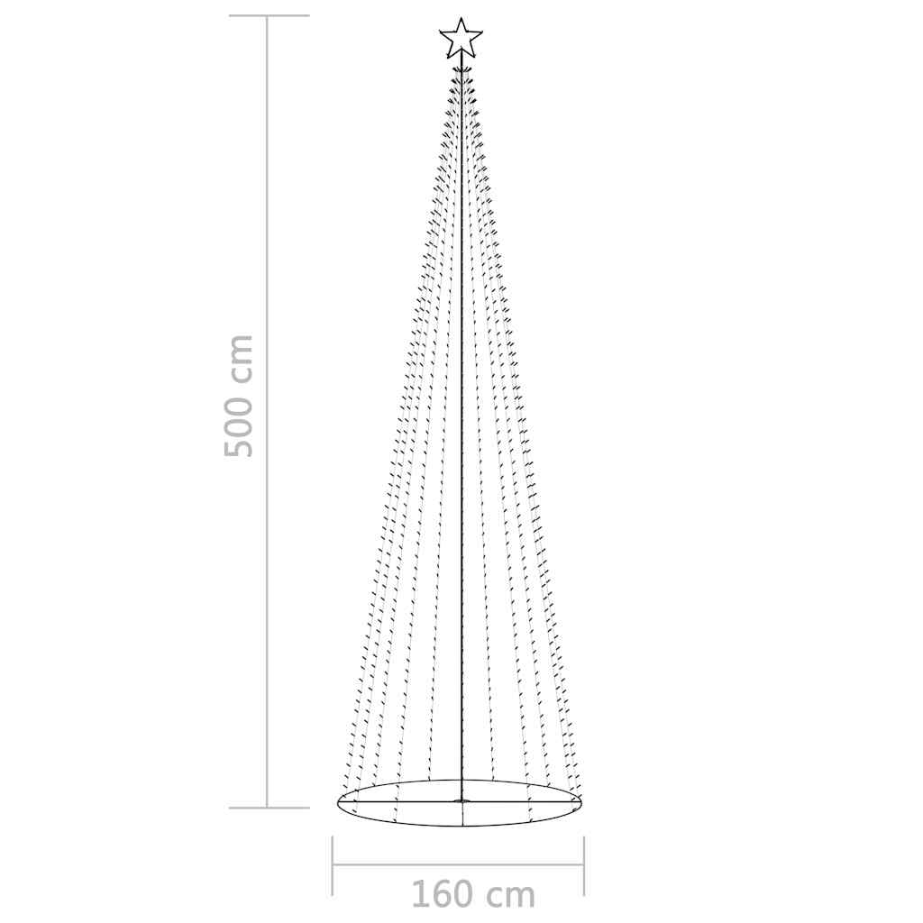 Christmas Cone Tree 752 Warm White LEDs Decoration 160x500 cm