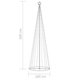 Christmas Cone Tree 752 Warm White LEDs Decoration 160x500 cm - Close-Up Angle
