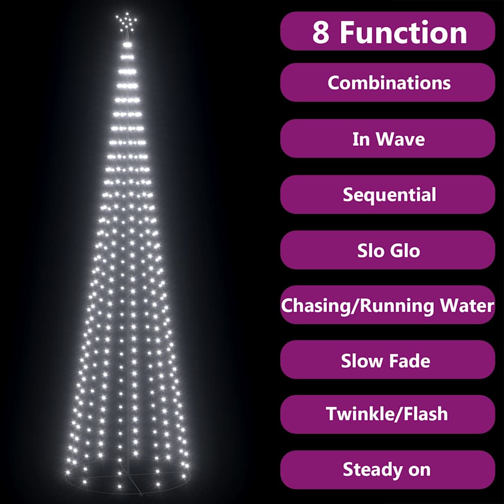 Christmas Cone Tree 752 Cold White LEDs Decoration 160x500 cm