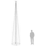 Christmas Cone Tree 752 Cold White LEDs Decoration 160x500 cm - Close-Up Angle