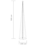 Christmas Cone Tree 752 Cold White LEDs Decoration 160x500 cm