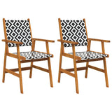 Garden Chairs 2 pcs Solid Acacia Wood - Front View