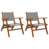 Garden Chairs 2 pcs Solid Acacia Wood - Front View