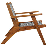 Garden Chairs 2 pcs Solid Acacia Wood - Rear View