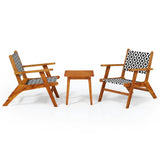 3 Piece Bistro Set Solid Acacia Wood - Side View