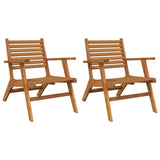 Garden Chairs 2 pcs Solid Wood Acacia - Front View