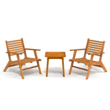 3 Piece Bistro Set Solid Acacia Wood - Front View