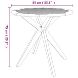 Garden Table 85x85x75 cm Solid Wood Acacia - 45-Degree Angle