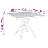 Garden Table 110x110x75 cm Solid Wood Acacia