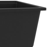 Kitchen Sink with Overflow Hole Black Granite - 45-Degree Angle