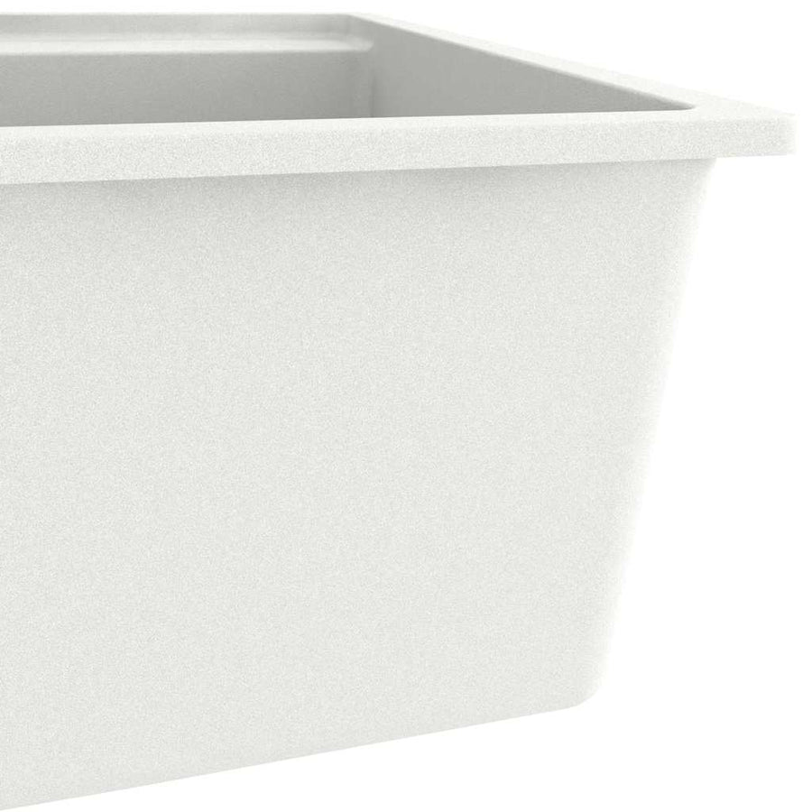 Kitchen Sink with Overflow Hole White Granite