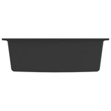 Kitchen Sink with Overflow Hole Black Granite