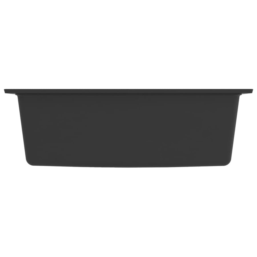 Kitchen Sink with Overflow Hole Black Granite