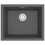 Kitchen Sink with Overflow Hole Grey Granite