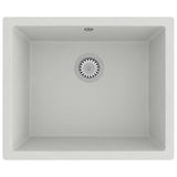 Kitchen Sink with Overflow Hole White Granite