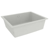 Kitchen Sink with Overflow Hole White Granite