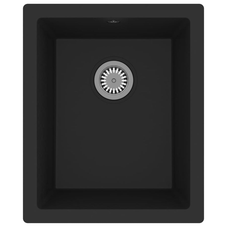 Kitchen Sink with Overflow Hole Black Granite