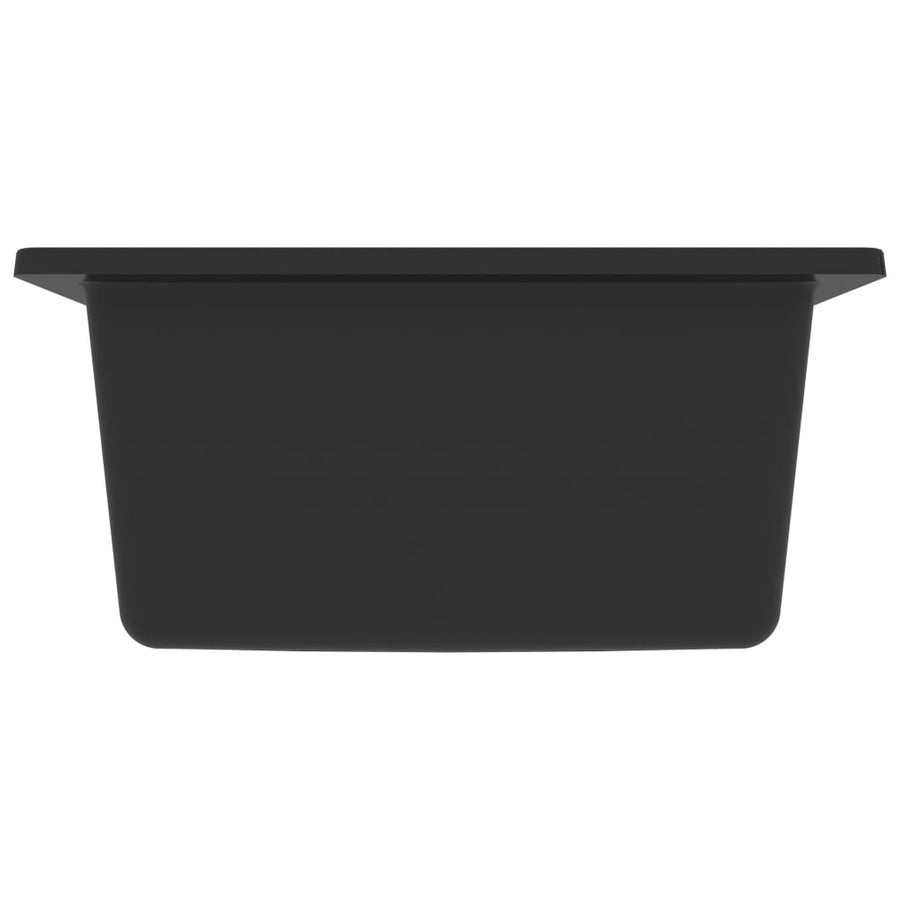 Kitchen Sink with Overflow Hole Black Granite