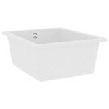 Kitchen Sink with Overflow Hole White Granite - Side View