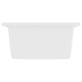 Kitchen Sink with Overflow Hole White Granite - Top-Down View