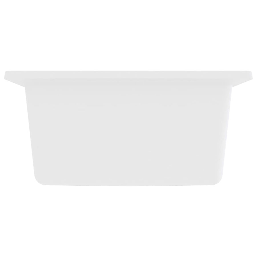 Kitchen Sink with Overflow Hole White Granite