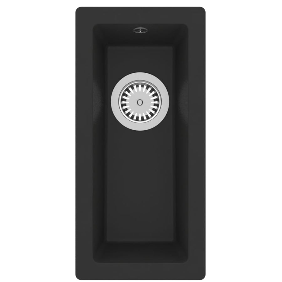Kitchen Sink with Overflow Hole Black Granite
