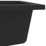 Kitchen Sink with Overflow Hole Black Granite - 45-Degree Angle