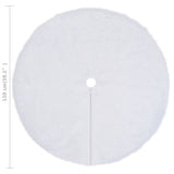 Christmas Tree Skirt White 150 cm Faux Fur - Rear View