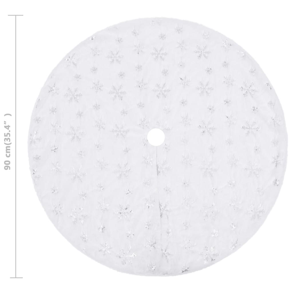 Luxury Christmas Tree Skirt White 90 cm Faux Fur