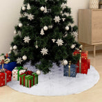 Luxury Christmas Tree Skirt White 90 cm Faux Fur