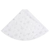 Luxury Christmas Tree Skirt White 122 cm Faux Fur - Top-Down View