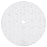 Luxury Christmas Tree Skirt White 150 cm Faux Fur - Front View