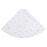 Luxury Christmas Tree Skirt White 150 cm Faux Fur - Top-Down View