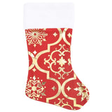 Luxury Christmas Tree Skirt with Sock Red 90 cm Fabric - Top-Down View