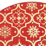 Luxury Christmas Tree Skirt with Sock Red 90 cm Fabric - Close-Up Angle