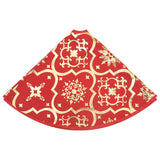 Luxury Christmas Tree Skirt with Sock Red 122 cm Fabric - Rear View