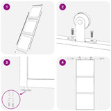 Sliding Door 3-Panel ESG Glass and Aluminium 76x205 cm Black - 45-Degree Angle